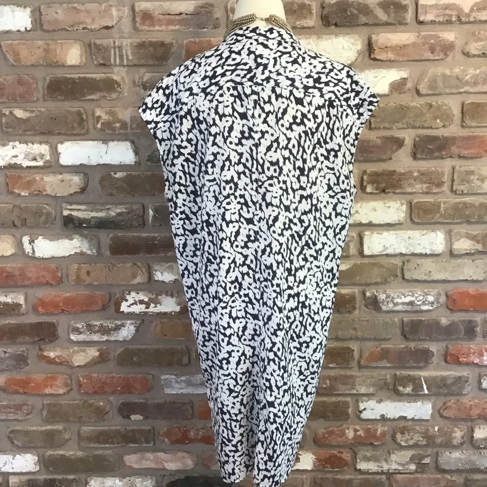 J. CREW Women’s Navy White Leopard Print V-neck Sheath Dress L